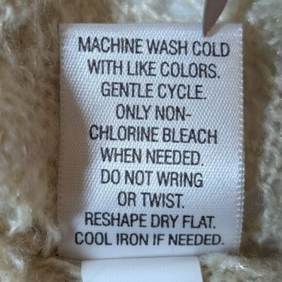 NWT Cowl Neck Open Knit Pointelle Sweater Womens 2X Cream Gold Long Sleeve Apt. - Picture 6 of 7